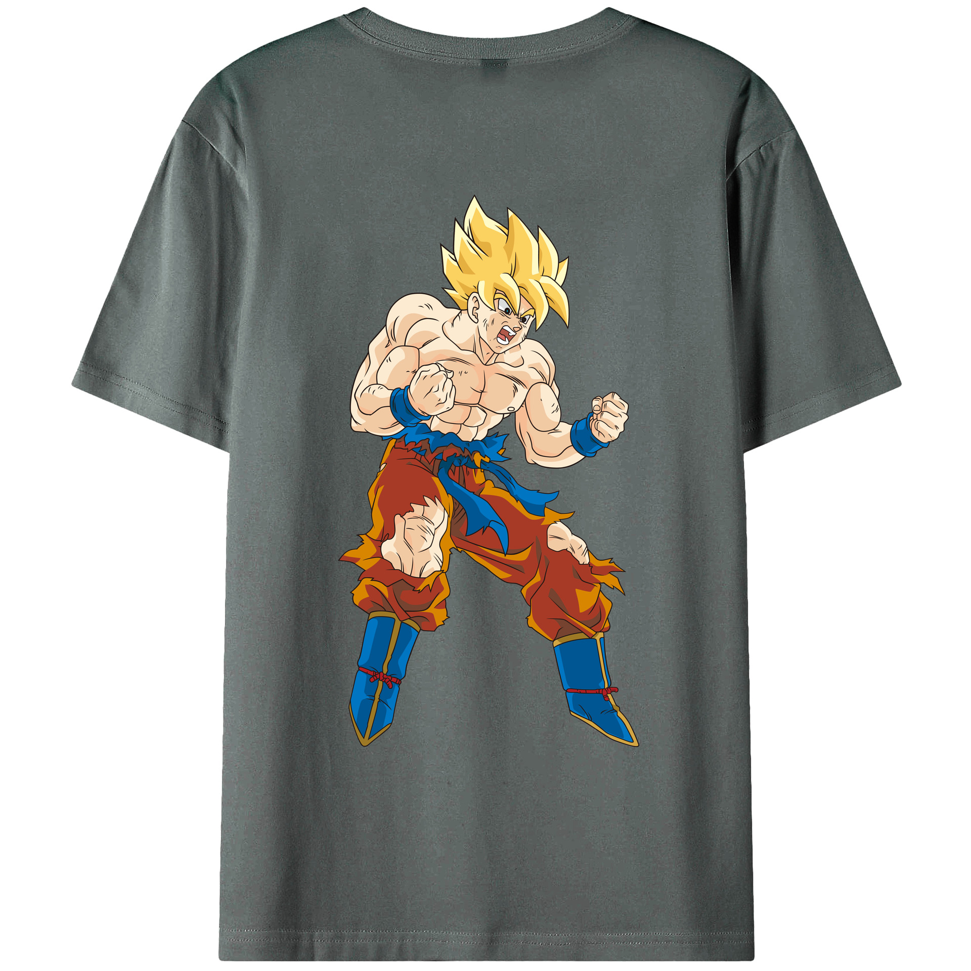 （画像用） ドラゴンボール 孫悟空（そん ごくう）Son Goku カカロット DRAGON BALL Kakarotto 綿100％ メンズ半袖Tシャツ（バックプリント） 通気性